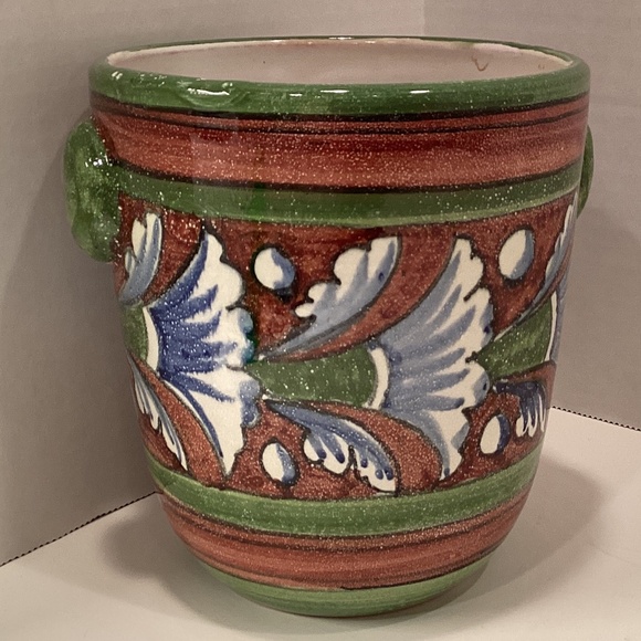 Beautiful Hand Painted Pottery Vase Italy - Picture 5 of 6